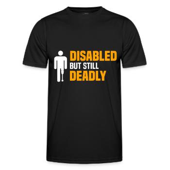 Amputiert Invalide Prothese Handicap Rollstuhl - Männer Funktions-T-Shirt - Schwarz - Vorne - AI Model Male 178 dark (178cm)