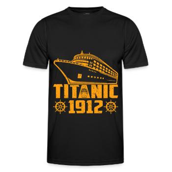 Titanic 1912 Kreuzfahrtschiff - Männer Funktions-T-Shirt - Schwarz - Vorne - AI Model Male 178 dark (178cm)