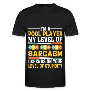 Billiards Pool Billiards Billiards Ball Billiards Cook 8Ball - Men's Functional T-Shirt - black - Front - AI Model Male 178 dark (178cm)