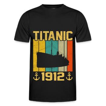 Titanic 1912 Kreuzfahrtschiff - Männer Funktions-T-Shirt - Schwarz - Vorne - AI Model Male 178 dark (178cm)