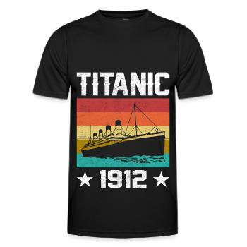 Titanic 1912 Kreuzfahrtschiff - Männer Funktions-T-Shirt - Schwarz - Vorne - AI Model Male 178 dark (178cm)