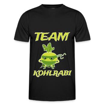 Kohlrabi Superheld Design Spruch - Männer Funktions-T-Shirt - Schwarz - Vorne - AI Model Male 178 dark (178cm)