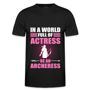 Bogenschiessen Bogenschütze Bogen Pfeil Bogenschüt - Männer Funktions-T-Shirt - Schwarz - Vorne - AI Model Male 178 dark (178cm)