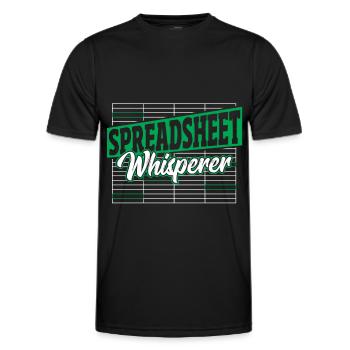 Comptable Feuille de calcul comptable Statist - T-shirt sport Homme - noir - Devant - AI Model Male 178 dark (178cm)