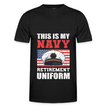 Ceci est mon uniforme de retraite de la marine armée américaine - T-shirt sport Homme - noir - Devant - AI Model Male 178 dark (178cm)