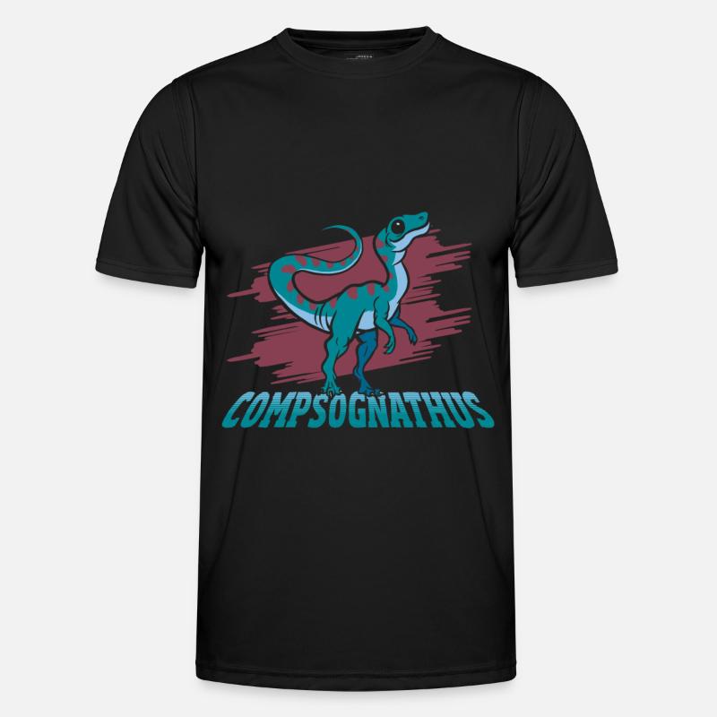 Compsognathus Dinosaur - Männer Funktions-T-Shirt - Schwarz