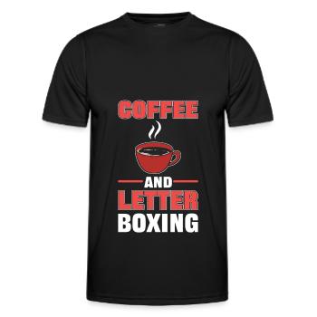 Lettrage de café et de boîte aux lettres - T-shirt sport Homme - noir - Devant - AI Model Male 178 dark (178cm)