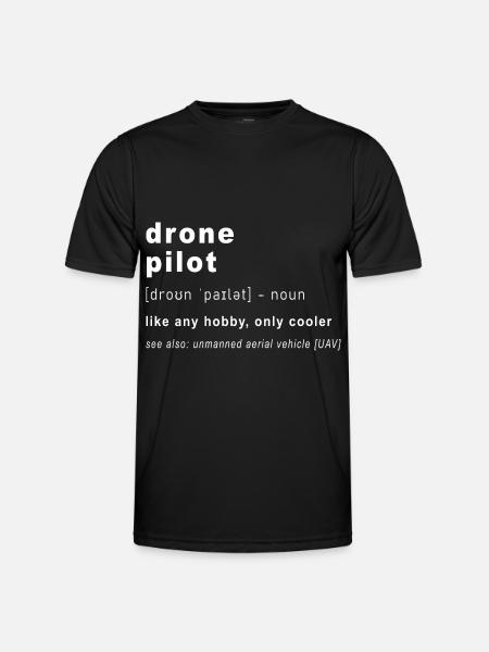 Definition Drone Pilot - Männer Funktions-T-Shirt - Schwarz