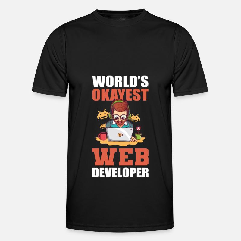Worlds Okayest Web Developer Programmer - T-shirt sport Homme - noir