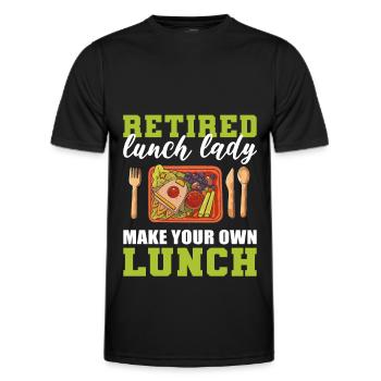 Retired Lunch Lady Make Your Own Lunch Cafeteria - Men's Functional T-Shirt - black - Front - AI Model Male 178 dark (178cm)