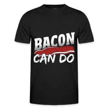 Speck Schinken Eier Schwein - Männer Funktions-T-Shirt - Schwarz - Vorne - AI Model Male 178 dark (178cm)