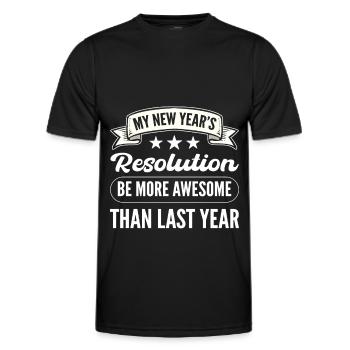 My New Year's Resolution New Years Eve - Men's Functional T-Shirt - black - Front - AI Model Male 178 dark (178cm)