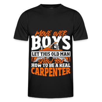 Comment être un vrai menuisier menuisier menuisier - T-shirt sport Homme - noir - Devant - AI Model Male 178 dark (178cm)