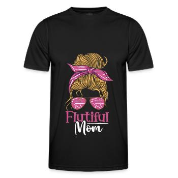 Flutiful Mom Flute Mom Marching Band - Männer Funktions-T-Shirt - Schwarz - Vorne - AI Model Male 178 dark (178cm)
