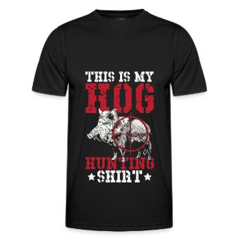 This Is My Hog Hunting Shirt Hog Slayer Wild Boar - Men's Functional T-Shirt - black - Front - AI Model Male 178 dark (178cm)