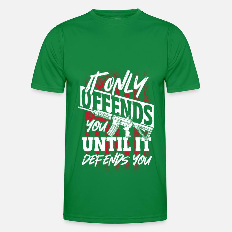 It Only Offends You til It Defends U 2nd Amendment Men's Functional T-Shirt