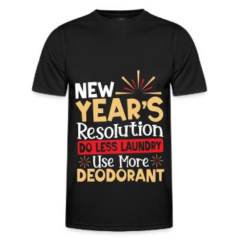 New Year's Resolution New Year's Day New Years - Men's Functional T-Shirt - black - Front - AI Model Male 178 dark (178cm)