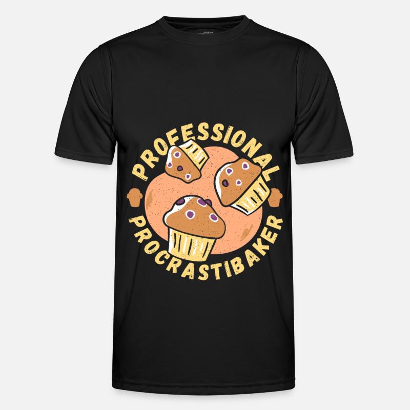 Professional Procrastibaker Baker Baking Bakery - Männer Funktions-T-Shirt - Schwarz