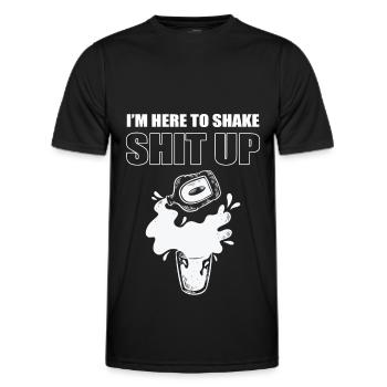 Je suis ici pour secouer la merde Barman Mixologue - T-shirt sport Homme - noir - Devant - AI Model Male 178 dark (178cm)