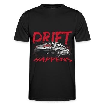 Drift Happens Drifting Car Racing - Men's Functional T-Shirt - black - Front - AI Model Male 178 dark (178cm)