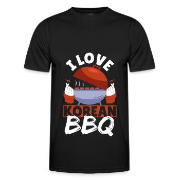 I Love Korean BBQ Traditional Asian Cuisine - Männer Funktions-T-Shirt - Schwarz - Vorne - AI Model Male 178 dark (178cm)