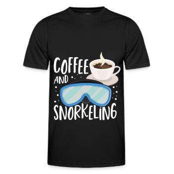 Coffee And Snorkeling Snorkel Dive Scuba Diving - Men's Functional T-Shirt - black - Front - AI Model Male 178 dark (178cm)