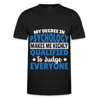 Psychologue École Psychologue Psychologie Psychologue - T-shirt sport Homme - noir - Devant - AI Model Male 178 dark (178cm)