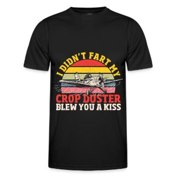 I Didn't Fart My Crop Duster Blew You A Kiss Crop - Männer Funktions-T-Shirt - Schwarz - Vorne - AI Model Male 178 dark (178cm)