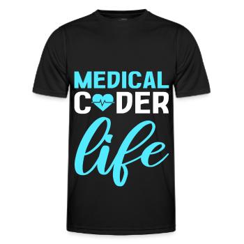 Codeur médical Vie Codeur clinique Codeur médical - T-shirt sport Homme - noir - Devant - AI Model Male 178 dark (178cm)