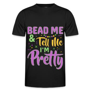 Bead Me & Tell Me I'm Pretty Mardi Gras Beads - Men's Functional T-Shirt - black - Front - AI Model Male 178 dark (178cm)