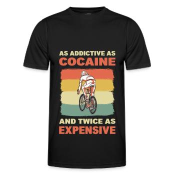 So süchtig wie Kokain MTB Mountainbiking - Männer Funktions-T-Shirt - Schwarz - Vorne - AI Model Male 178 dark (178cm)