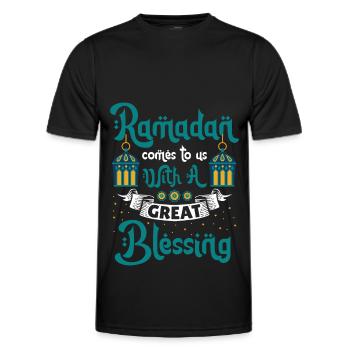 Ramadan Ramadan Mubarak islamisch muslimischer - Männer Funktions-T-Shirt - Schwarz - Vorne - AI Model Male 178 dark (178cm)