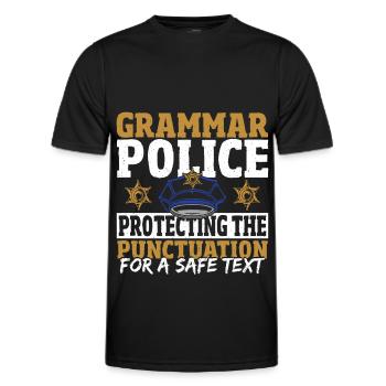 Grammatik-Polizei Rechntschreibung - Männer Funktions-T-Shirt - Schwarz - Vorne - AI Model Male 178 dark (178cm)