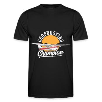 Cropdusting Champion Crop Duster Crop Dusting - Männer Funktions-T-Shirt - Schwarz - Vorne - AI Model Male 178 dark (178cm)