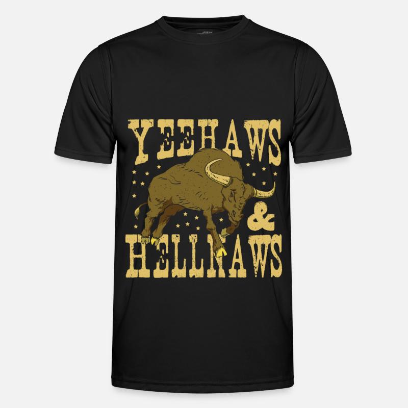 Yeehaws & Hellnaws Rodeo Bullriding - Men's Functional T-Shirt - black