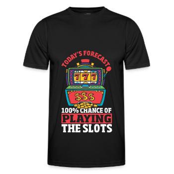 La prédiction d’aujourd’hui a 100% de chances d’être sur - T-shirt sport Homme - noir - Devant - AI Model Male 178 dark (178cm)