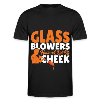 Glassblowers Have A Lot Of Cheek Glassblowing - Men's Functional T-Shirt - black - Front - AI Model Male 178 dark (178cm)
