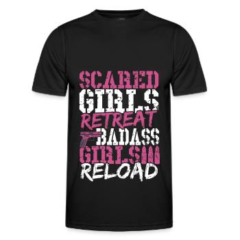 Scared Girls Retreat Badass Girls Reload 2nd - Men's Functional T-Shirt - black - Front - AI Model Male 178 dark (178cm)