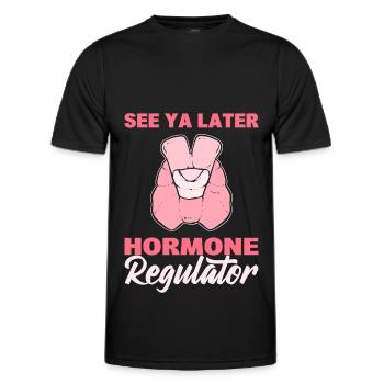 See Ya Later Hormone Regulator Thyroid Cancer - Men's Functional T-Shirt - black - Front - AI Model Male 178 dark (178cm)