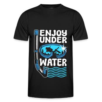 Enjoy Under Water Snorkeling Scuba Diving Dive - Men's Functional T-Shirt - black - Front - AI Model Male 178 dark (178cm)