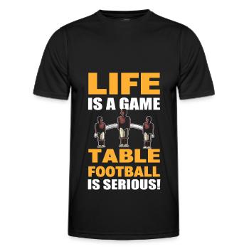 Table Soccer Life Is A Game Table Football Is - Men's Functional T-Shirt - black - Front - AI Model Male 178 dark (178cm)