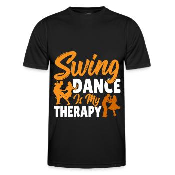 Tänzer Swing Dance ist meine Therapie Swing - Männer Funktions-T-Shirt - Schwarz - Vorne - AI Model Male 178 dark (178cm)