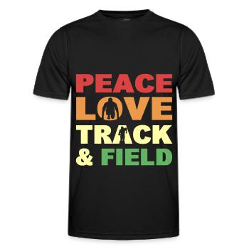 Paix Amour Athlétisme Athlétisme - T-shirt sport Homme - noir - Devant - AI Model Male 178 dark (178cm)