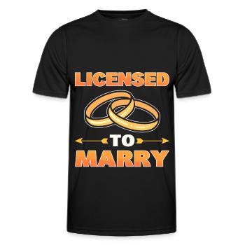 Licensed To Marry Wedding Officiant Officiating - Men's Functional T-Shirt - black - Front - AI Model Male 178 dark (178cm)