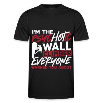 Wall Climbing I'm The Psychotic Wall Climber - Men's Functional T-Shirt - black - Front - AI Model Male 178 dark (178cm)