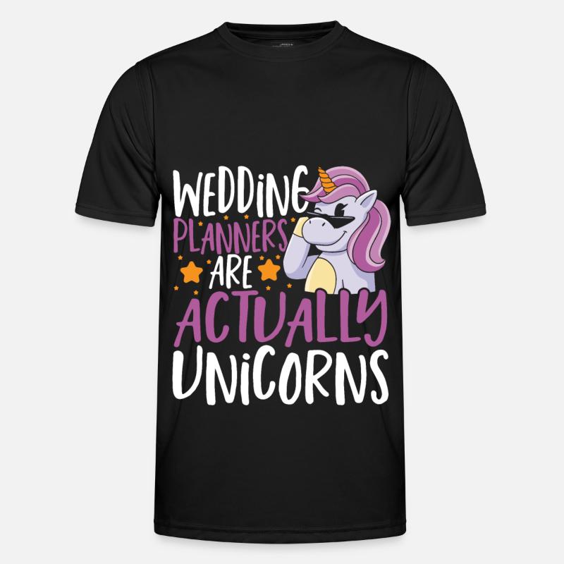 Hochzeitsplaner sind eigentlich Einhörner - Männer Funktions-T-Shirt - Schwarz