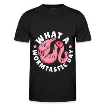 Quel élevage de vers de jour wormtastique - T-shirt sport Homme - noir - Devant - AI Model Male 178 dark (178cm)