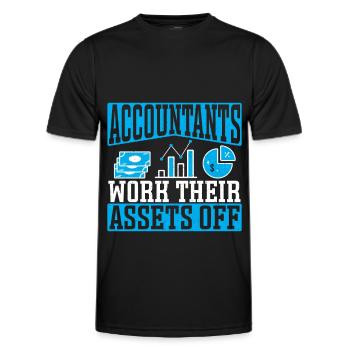 Accountants Work Their Assets off - Men's Functional T-Shirt - black - Front - AI Model Male 178 dark (178cm)