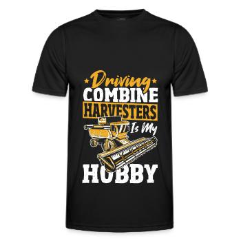 Farm Vehicle Gathering Combine Combine Harvester - Men's Functional T-Shirt - black - Front - AI Model Male 178 dark (178cm)
