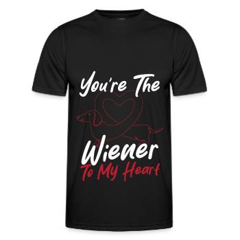 Hearts Long Dog Wiener Dog - Men's Functional T-Shirt - black - Front - AI Model Male 178 dark (178cm)